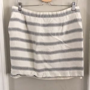 Linen/ Silk Striped Mini Skirt - Pockets!